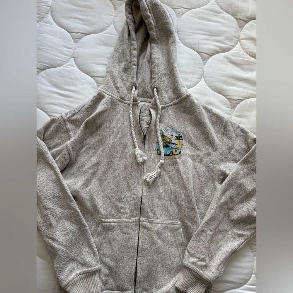 Heritage Gray Hooded Jacket with Embroidered Detail